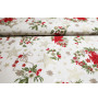 Christmas cotton tablecloth Christmas roses on beige