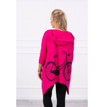 Women's sweatshirt with print of bicycle MI9139 fuxia