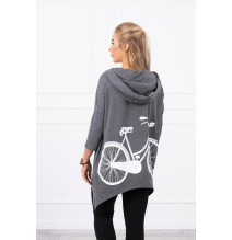Women's sweatshirt with print of bicycle MI9139 graphite