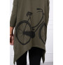Women's sweatshirt with print of bicycle MI9139 khaki