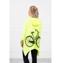 Women's sweatshirt with print of bicycle MI9139 yellow neon