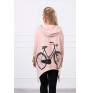 Women's sweatshirt with print of bicycle MI9139 powder pink