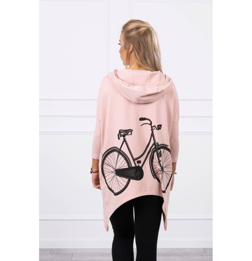 Women's sweatshirt with print of bicycle MI9139 powder pink