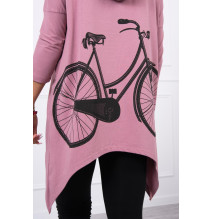 Women's sweatshirt with print of bicycle MI9139 pink