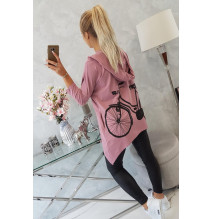 Women's sweatshirt with print of bicycle MI9139 pink