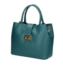 Damen EchtLeder Handtasche 1137 blaugrün Made in Italy