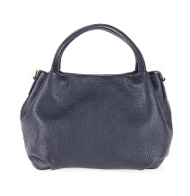 Genuine Leather Handbag 784 dark blue