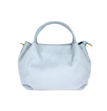 Genuine Leather Handbag 784 light blue