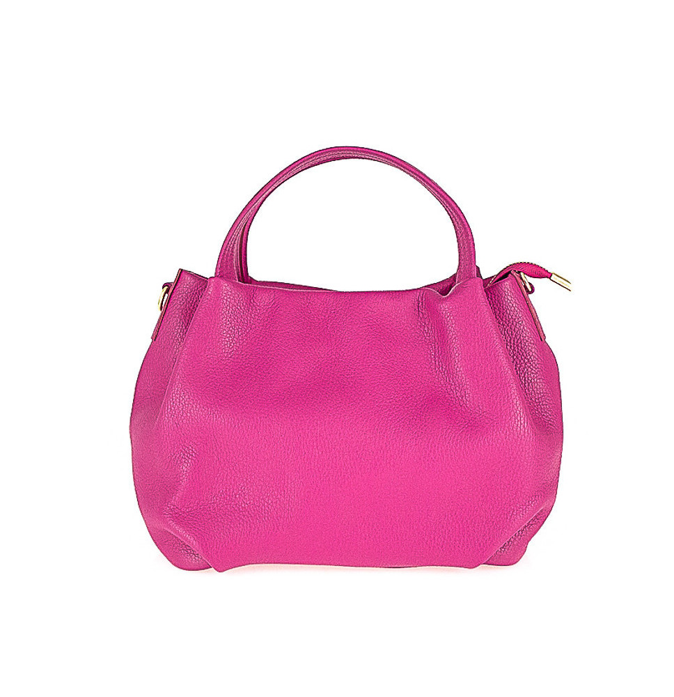 Borsa a mano in vera pelle 784 fucsia