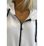 Women's sweatshirt with zipper at the back MI8997 white