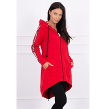 Women's sweatshirt with zipper at the back MI8997 red