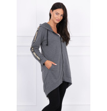 Women's sweatshirt with zipper at the back MI8997 graphite