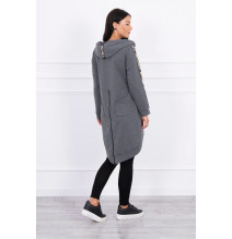 Felpa da donna con cerniera sul retro MI8997 grafite