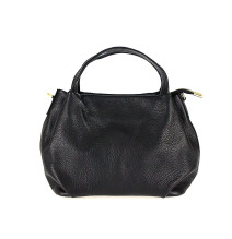 Borsa a mano in vera pelle 784 nero