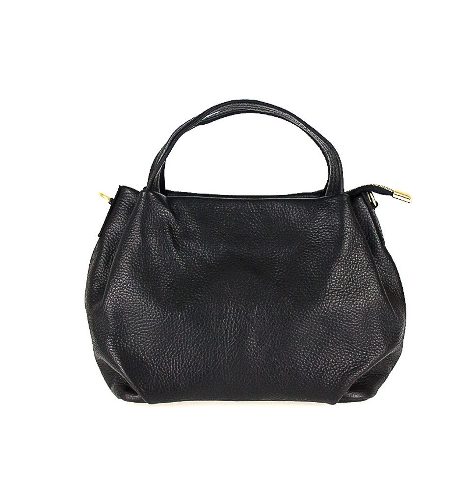 Borsa a mano in vera pelle 784 nero