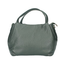 Borsa a mano in vera pelle 784 verde bottiglia