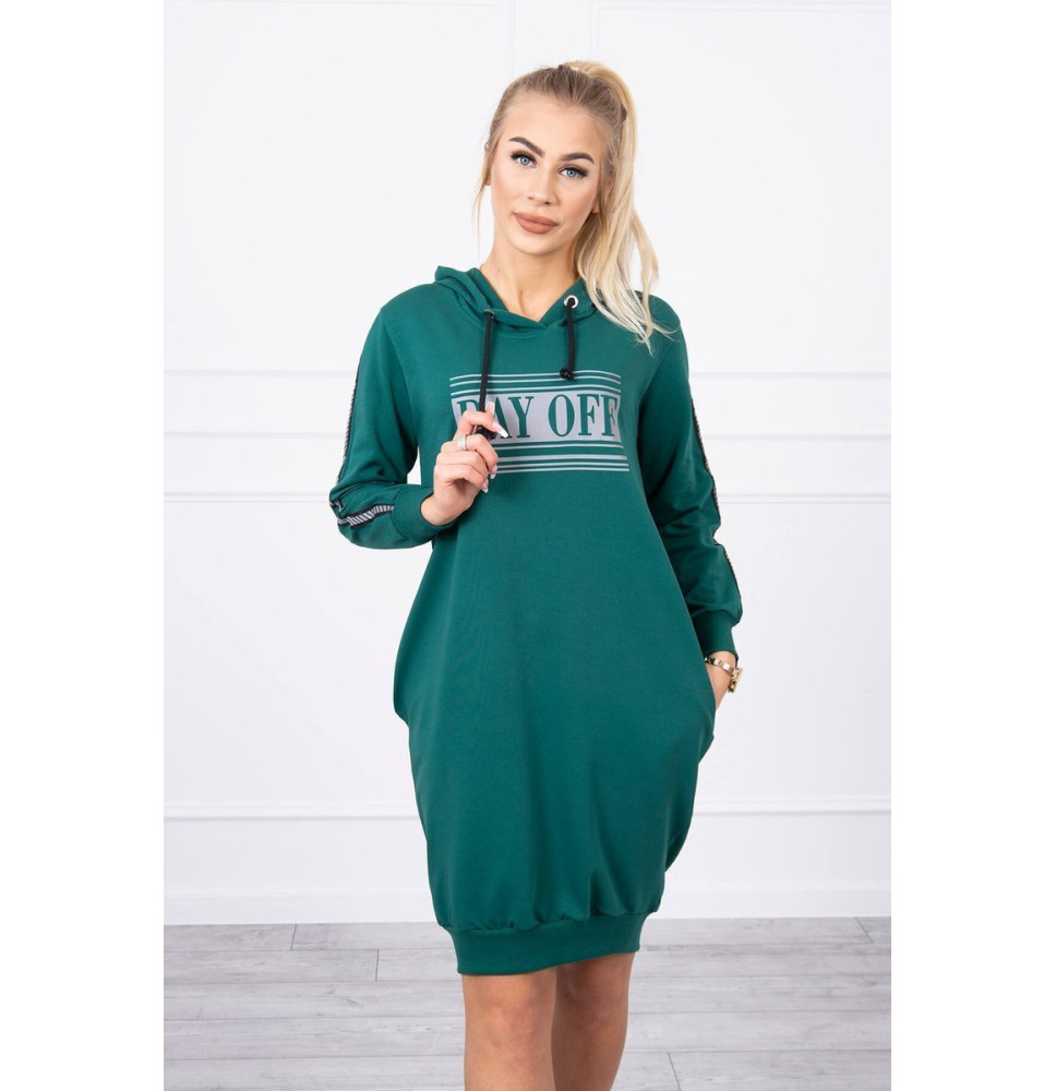 Dress with reflective print green