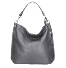 Leather shoulder bag 981 Made in Italy dark gray