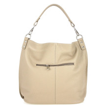 Leather shoulder bag 981 Made in Italy beige