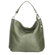 Borsa a spalla in vera pelle 981 Made in Italy verde