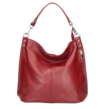 Leather shoulder bag 981 Made in Italy dark red