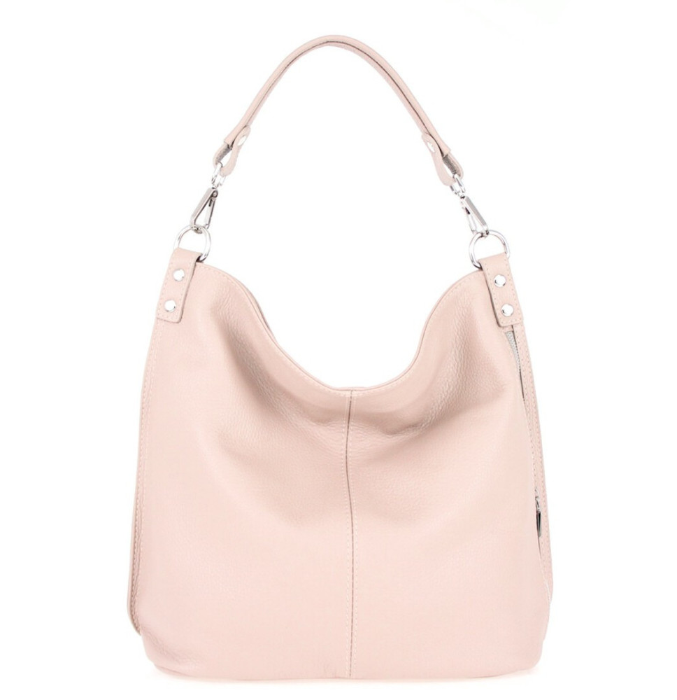 Echt Leder Schultertasche 981 Made in Italy rosa