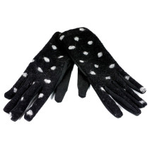 dámské puntíkované rukavice GLC39 černé Made in Italy