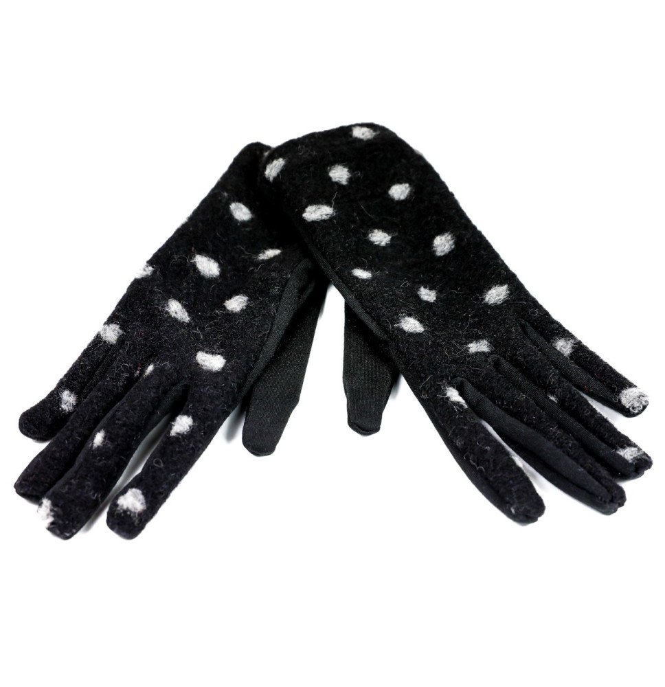 Women's dotted gloves GLC39 black Made in Italy