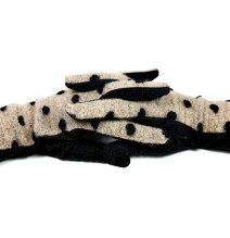 Dámske bodkované rukavice GLC39 béžové Made in Italy
