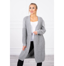 Női kardigán hosszú kardigán MI2019-2 sötét szürke