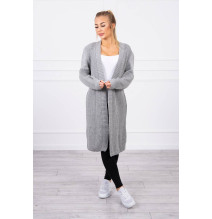 Női kardigán hosszú kardigán MI2019-2 sötét szürke
