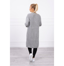 Női kardigán hosszú kardigán MI2019-2 sötét szürke