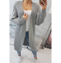 Dámsky sveter dlhý kardigán MI2019-2 tmavošedý