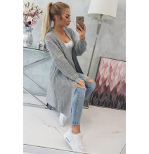 Női kardigán hosszú kardigán MI2019-2 sötét szürke