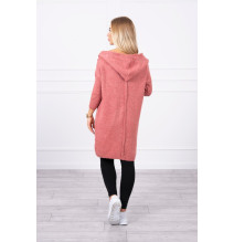 Sweater with hood MI2020-14 dark pink