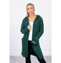 Women's sweater with hood and pockets MI2019-24 green