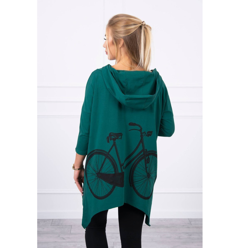 Women's sweatshirt with print of bicycle MI9139 green