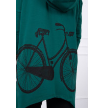 Women's sweatshirt with print of bicycle MI9139 green