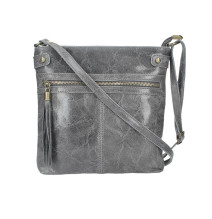 Kožená kabelka na rameno 727 tmavě šedá