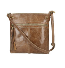 Genuine Leather Shoulder Bag 727 dark gray-brown