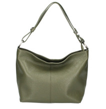 Genuine Leather Handbag 729 military green Made in Italy