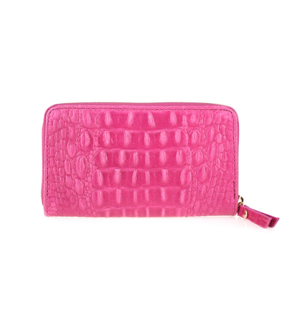 Woman genuine leather wallet 382 fuxia Made in Italy