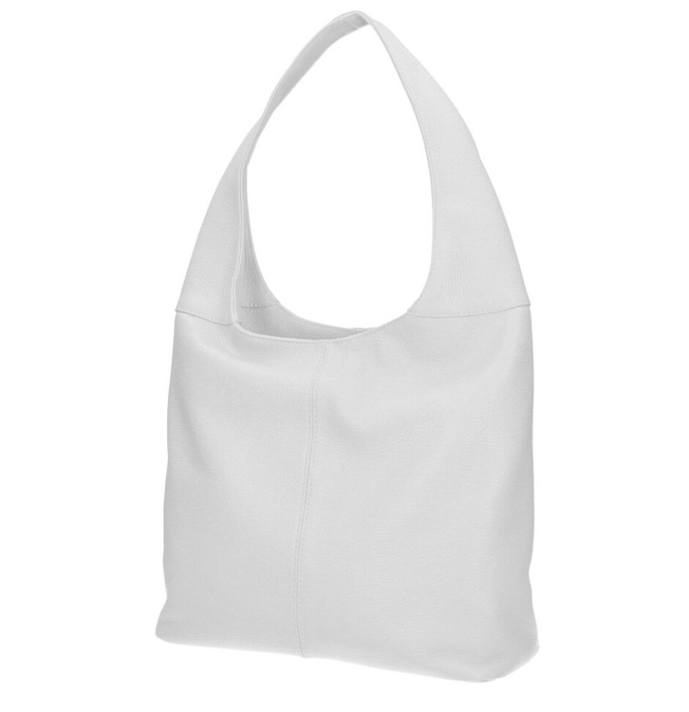 Leather shoulder bag 590 white MADE IN ITALY