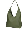 Leather shoulder bag 590 military green MADE IN ITALY