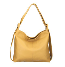Leather shoulder bag 579 mustard Made in Italy