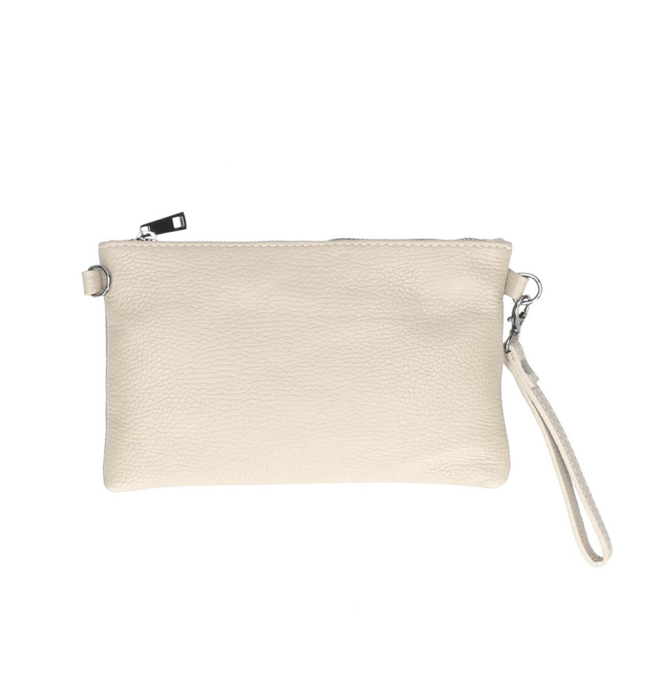 Genuine Leather Handbag MI49 beige Made in Italy