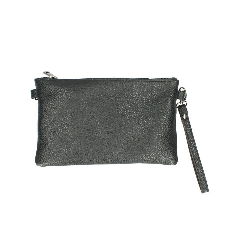 Kožená kabelka MI49 čierna Made in Italy Čierna