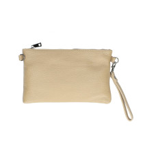 Genuine Leather Handbag MI49 gray-brown Made in Italy
