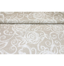 Fabric white peonies