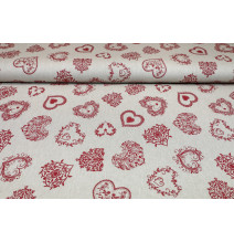 Fabric red hearts